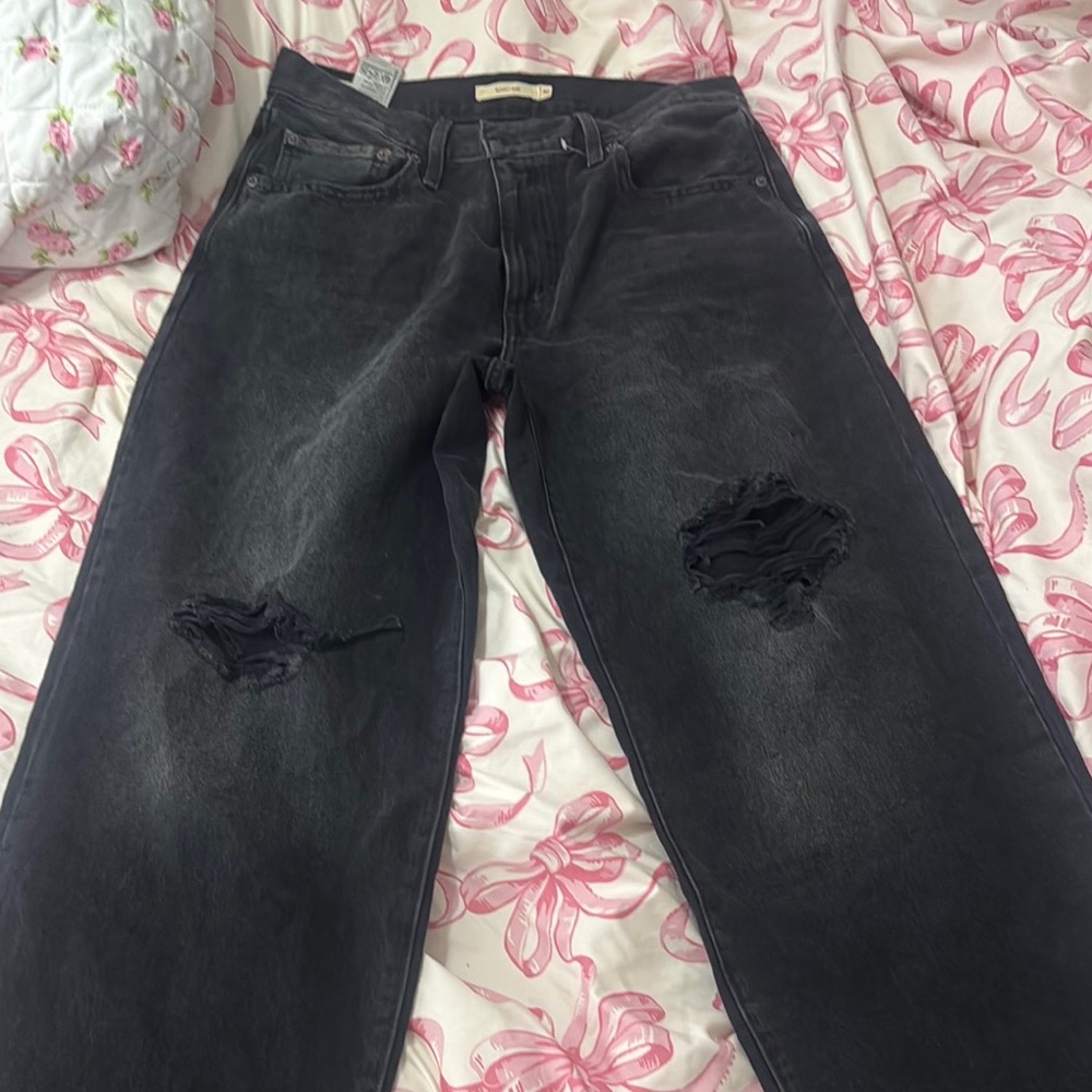 Levi's Baggy Dad Black Distressed Women's Jeans